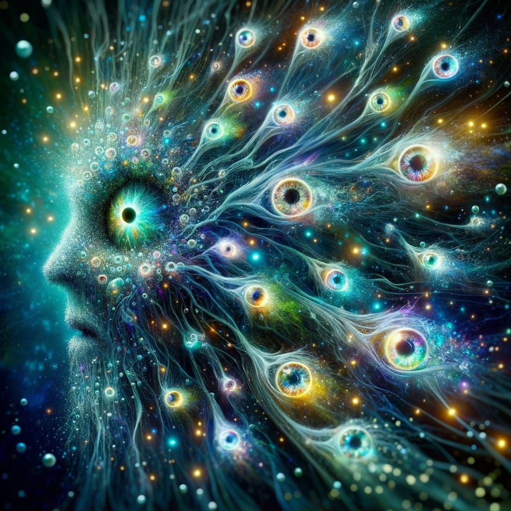 Fantastical Creature's Crumbling Eyes Emit Energy