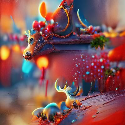 Cute Christmas Reindeer: Detailed Matte Painting