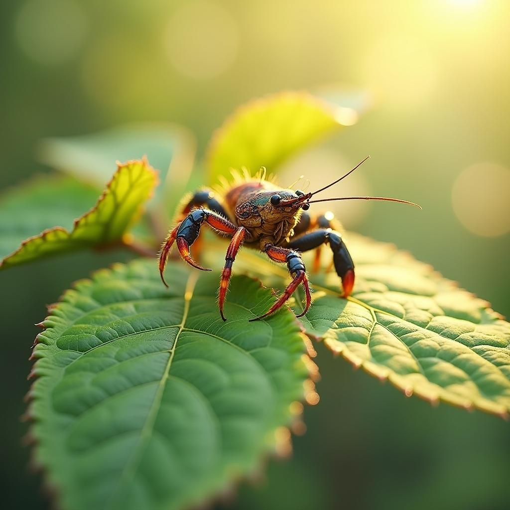Land Lobster in Sunset Forest, Digital Painting