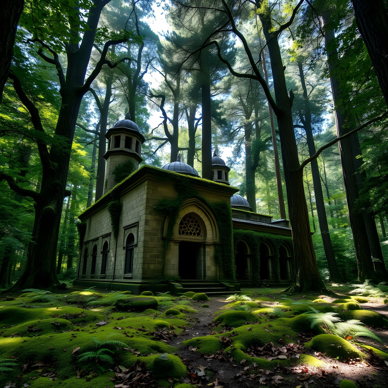 Ethereal Mosque Hides Deep in Serene Forest Canopy