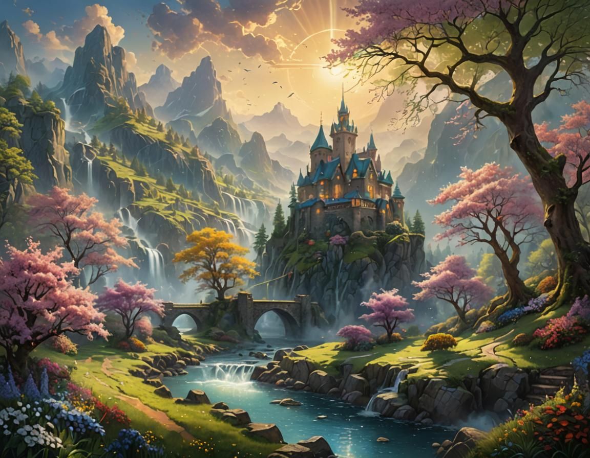 Ethereal Spring Song: A Digital Fantasy Painting