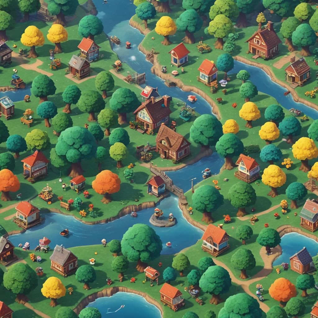 Animal Crossing Inspired Digital Matte Painting
