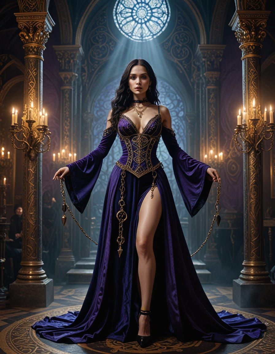 Gothic Dancer in Mystical Magic Show