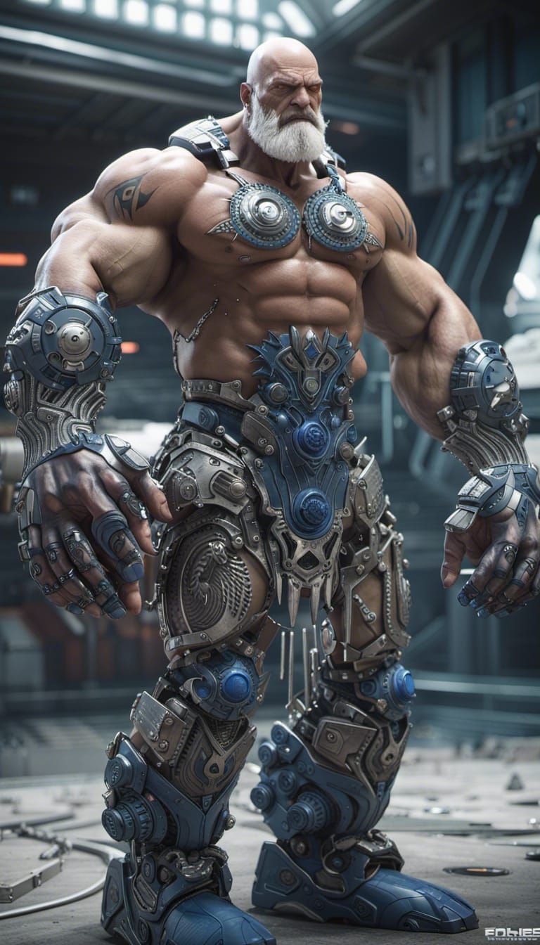 Sci-Fi Barbarian with Tribal Tattoos in 8K