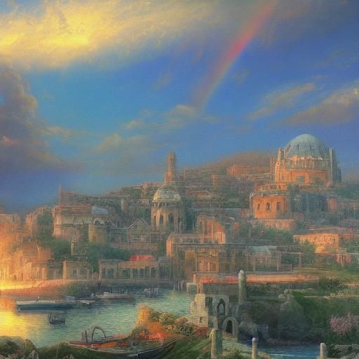 Ethereal Sicilian Cityscape with Erupting Etna Volcano