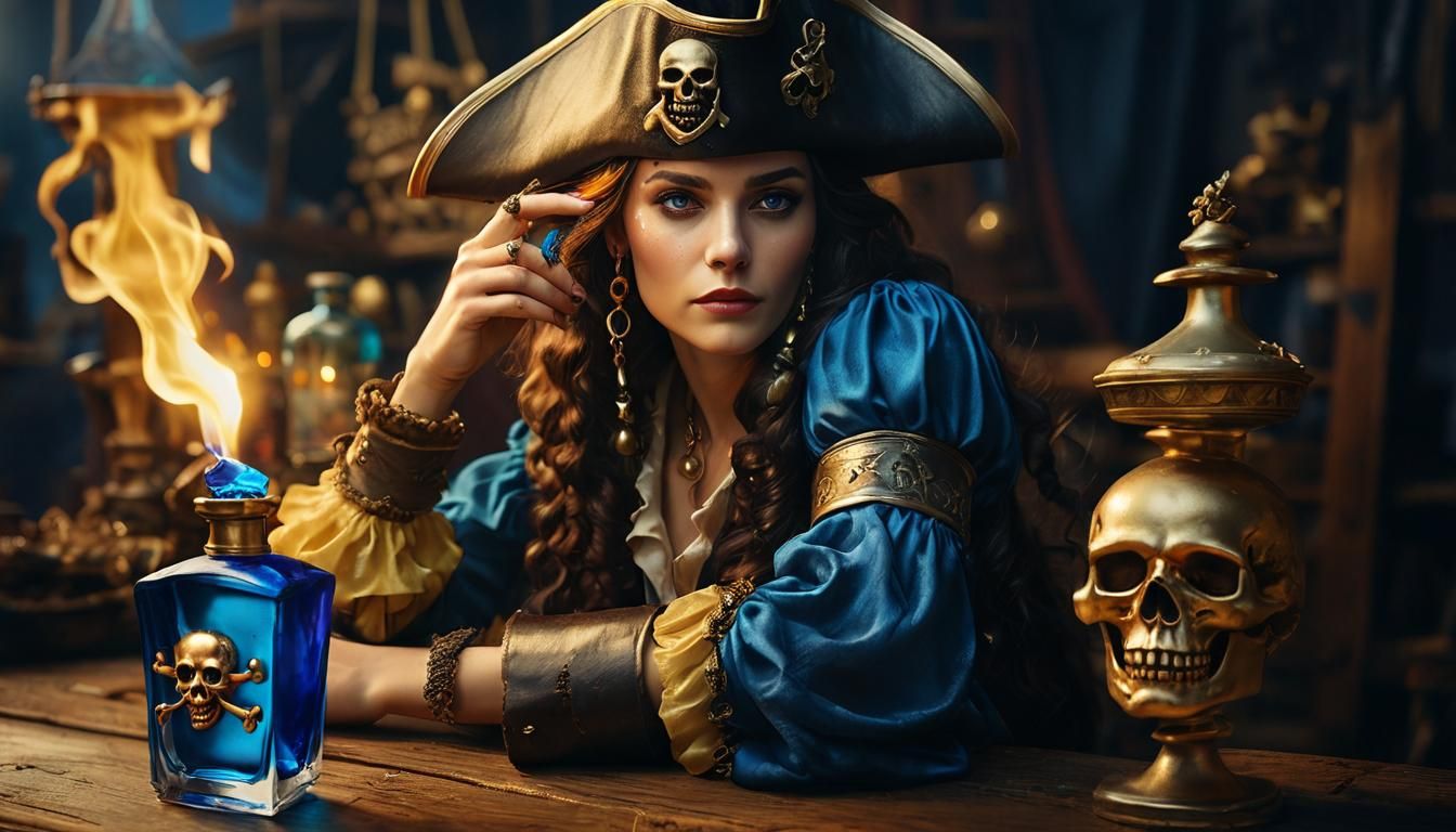 Cinematic Pirate Lady in Warm Golden Light