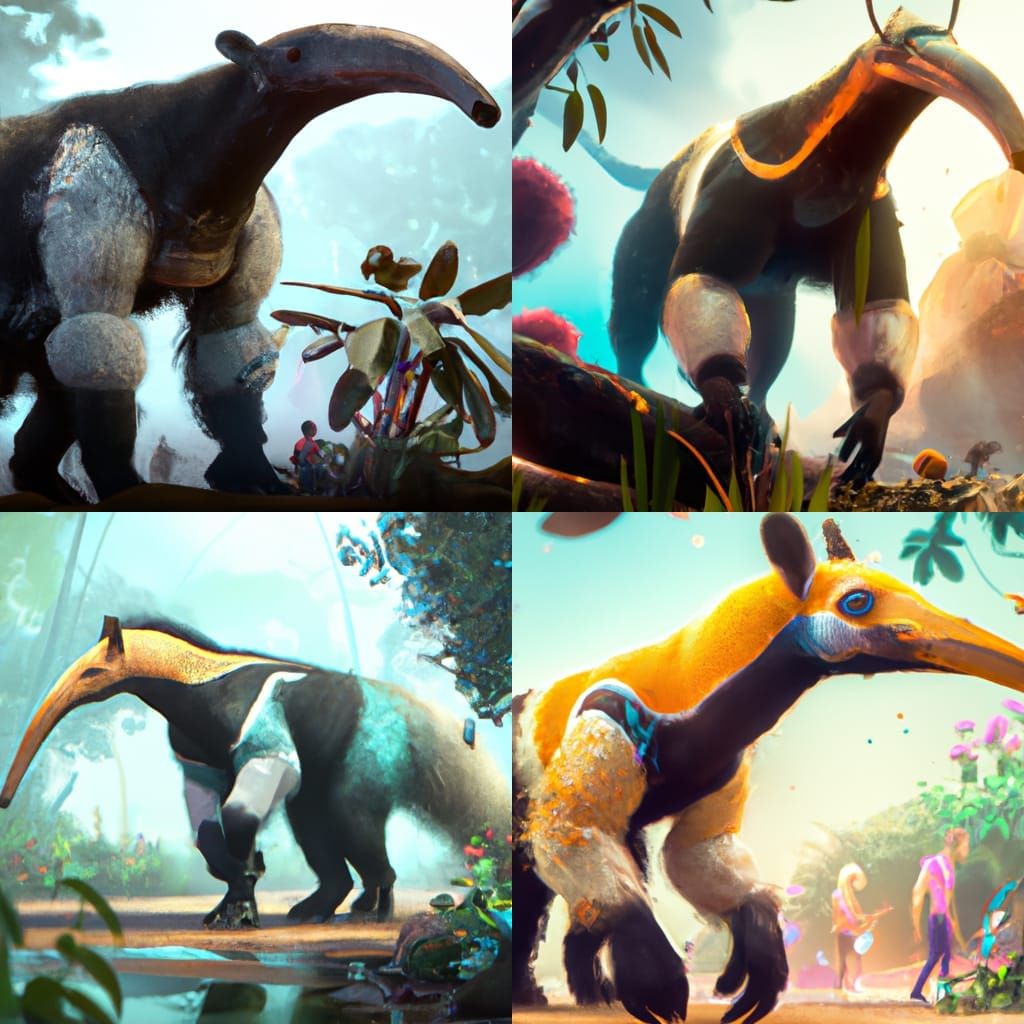 Detailed Giant Anteater in Fantasy Concept Art