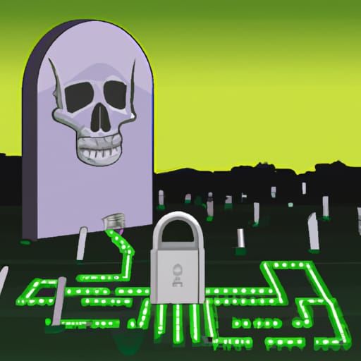 Cyberpunk Graveyard with Neon Lights
