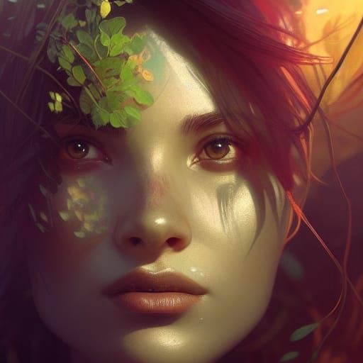 Detailed Plant Portrait in Art Nouveau Style