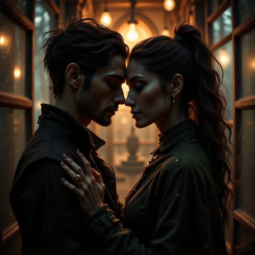 Moody Cinematic Scene with Nostalgic Glamour