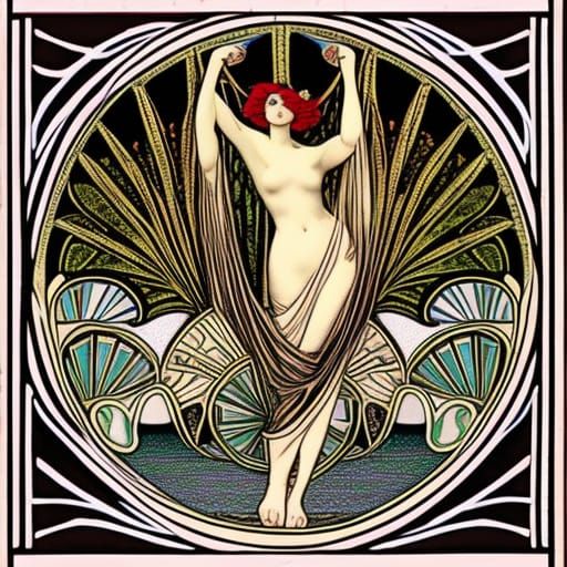 Elegant Art Nouveau Style Illustration