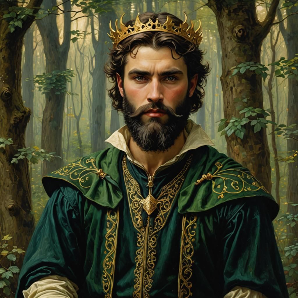 Ethereal Fairy King in Woodland Painting