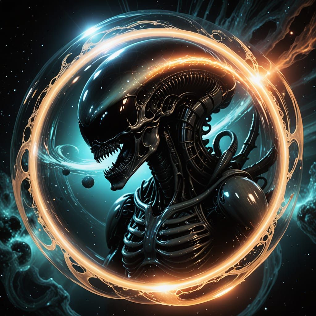 Ethereal Xenomorph in Celestial Orbit
