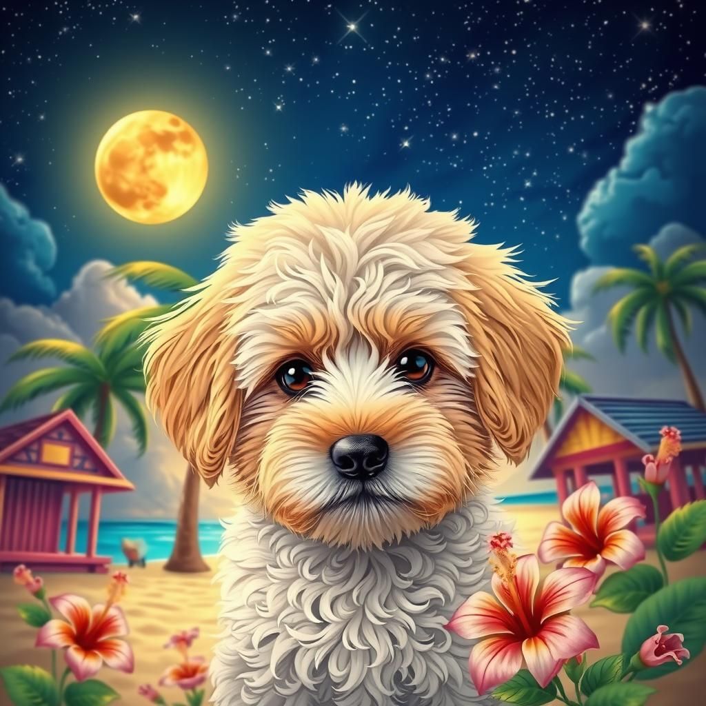 Tropical Beach Cavapoodle