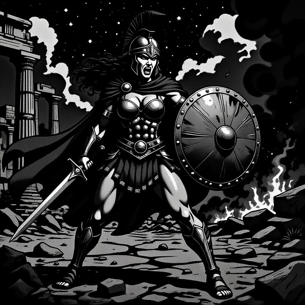 Splashy Noir Cartoon in 35mm Film Style