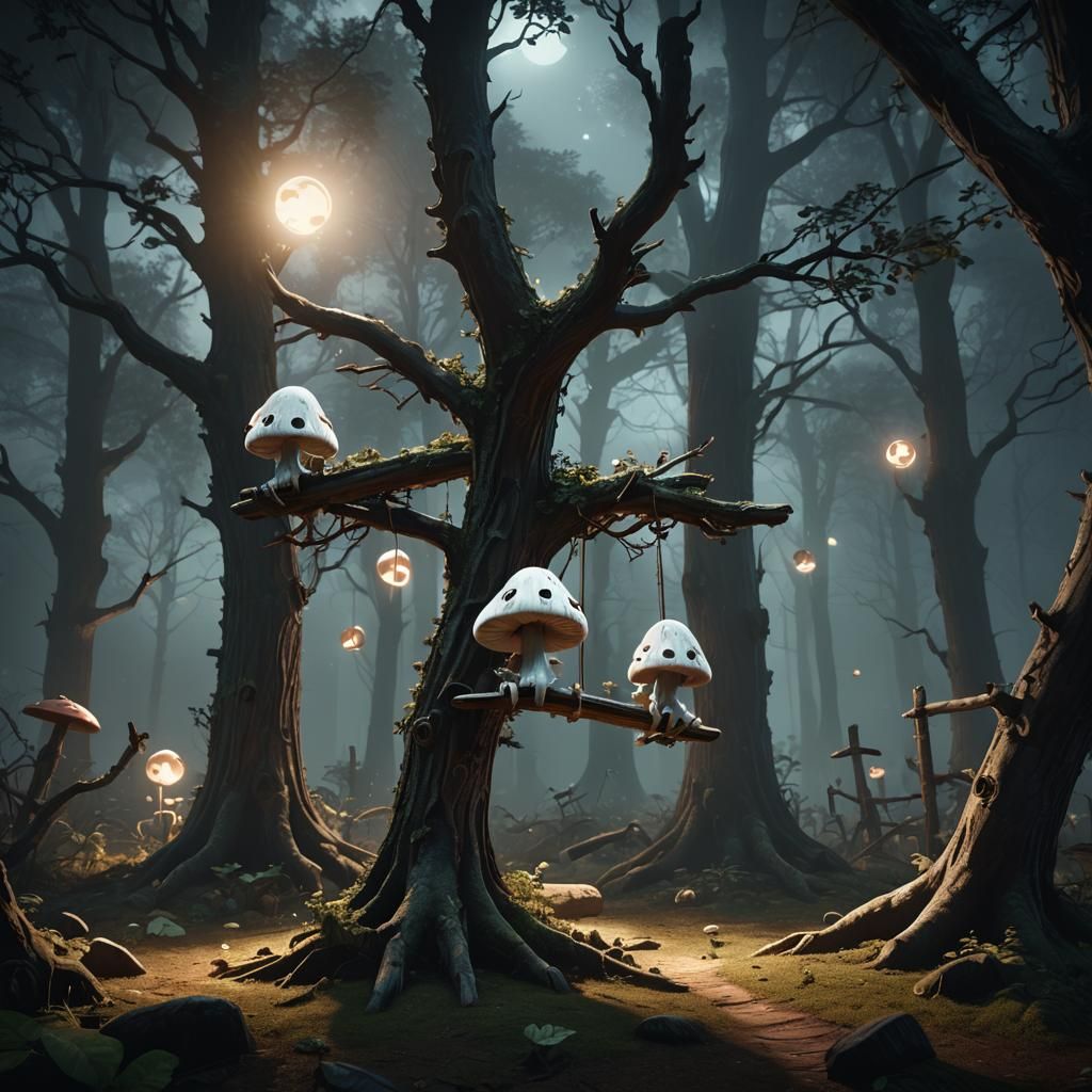 Enchanted Forest: Young Ghosts on a Teeter Totter