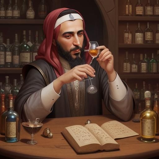 Al-kohalid, Arabic alchemist who discovered alcohol