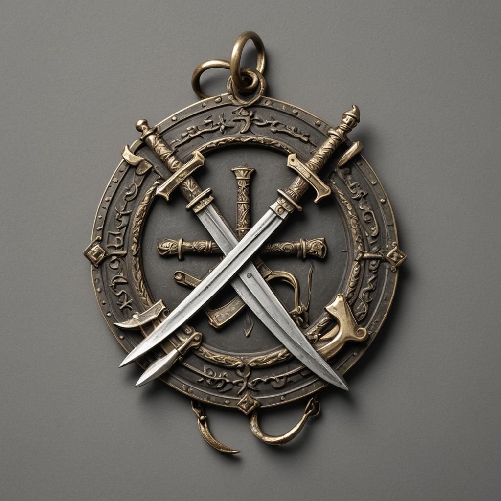 Medallion with Crossed Scimitars Image