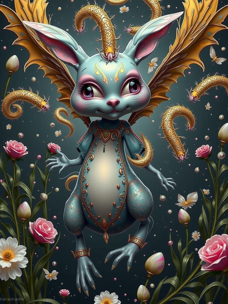 Eerie Whimsy in Wonderland: Malevolent Easter Bunny Chaos