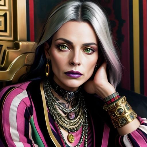 Menacing Mafia Portrait in Klimt and Bacon Style