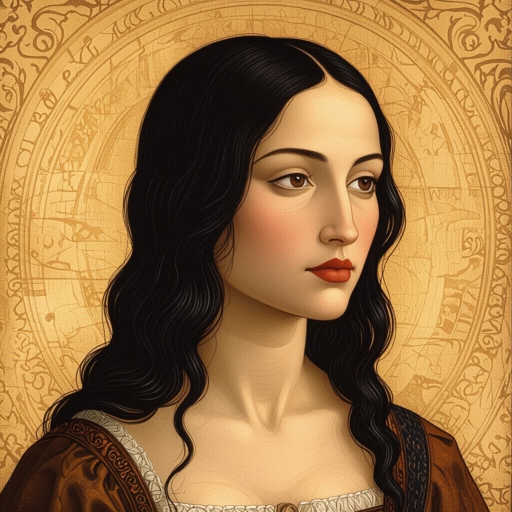 Renaissance Woman in the Style of Leonardo da Vinci