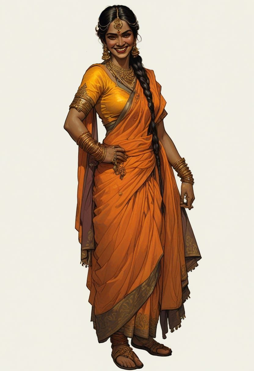 Regal Hindu Maharani with Enchanted Smile