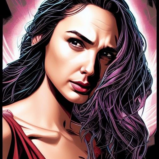 Gal Gadot as Modern Comic Book Art