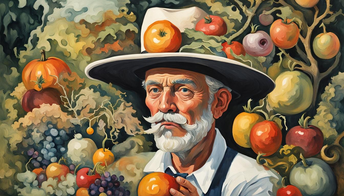 Farmer's Grotesque Transformation: An Impressionist Painting