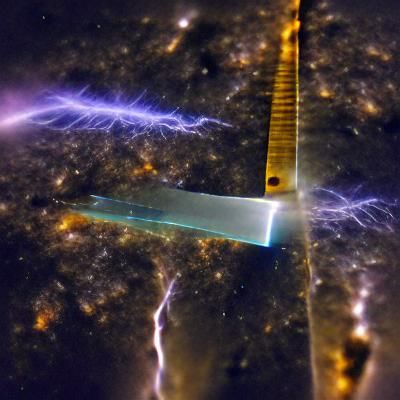 Lightning Blade Splits Space-Time Fabric