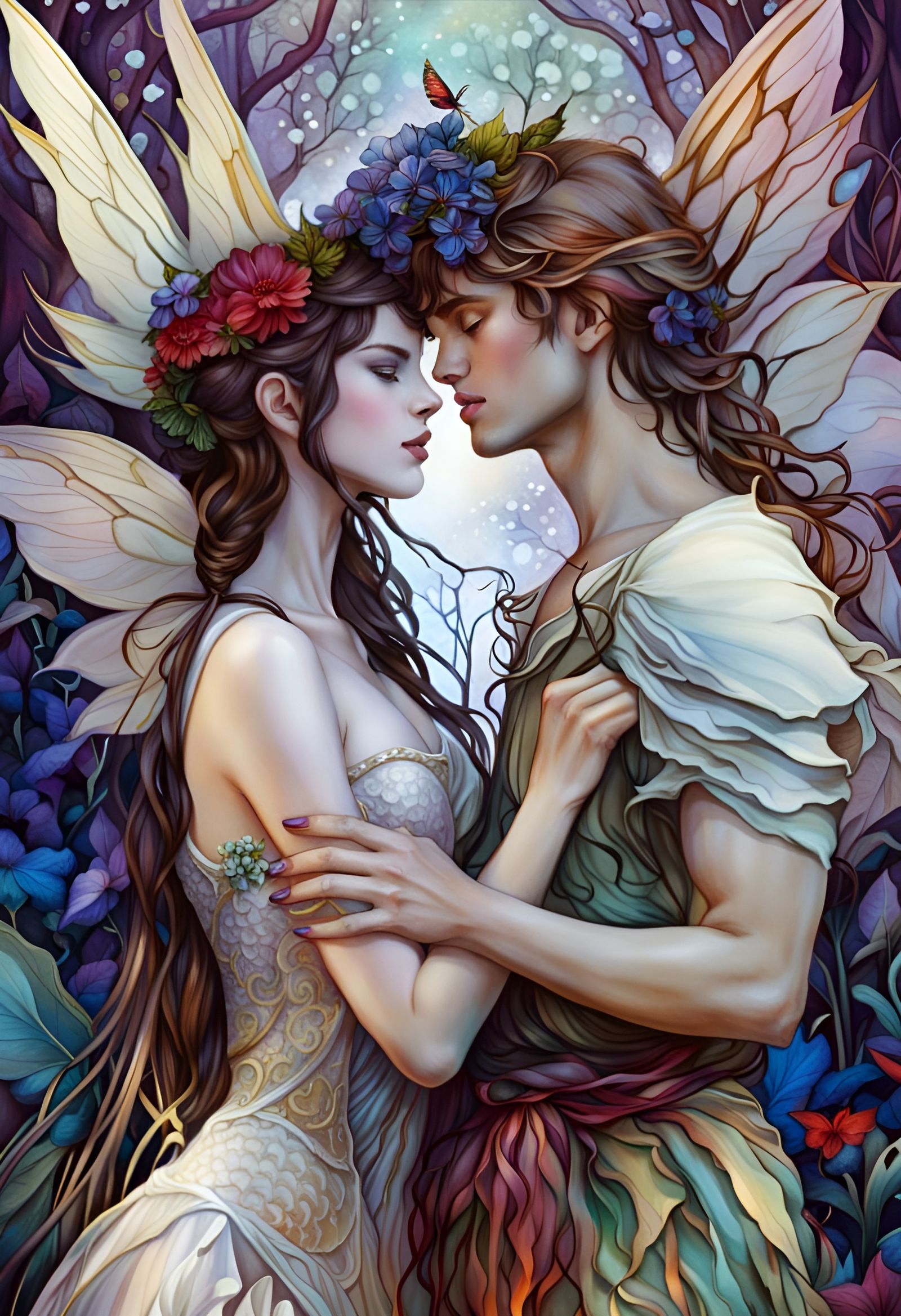 Fairies in Love: Intricate Digital Illustration