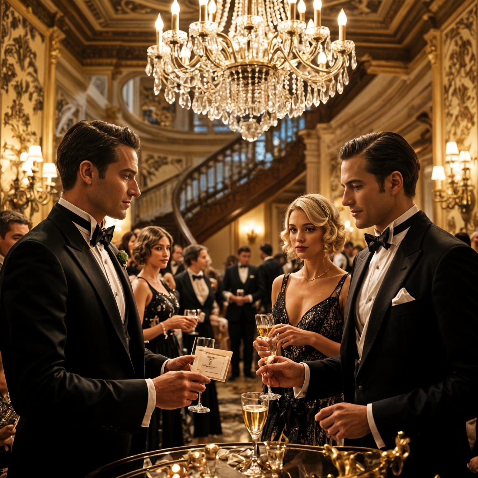 1920s Perfume Party in Opulent Mansion with Detectives