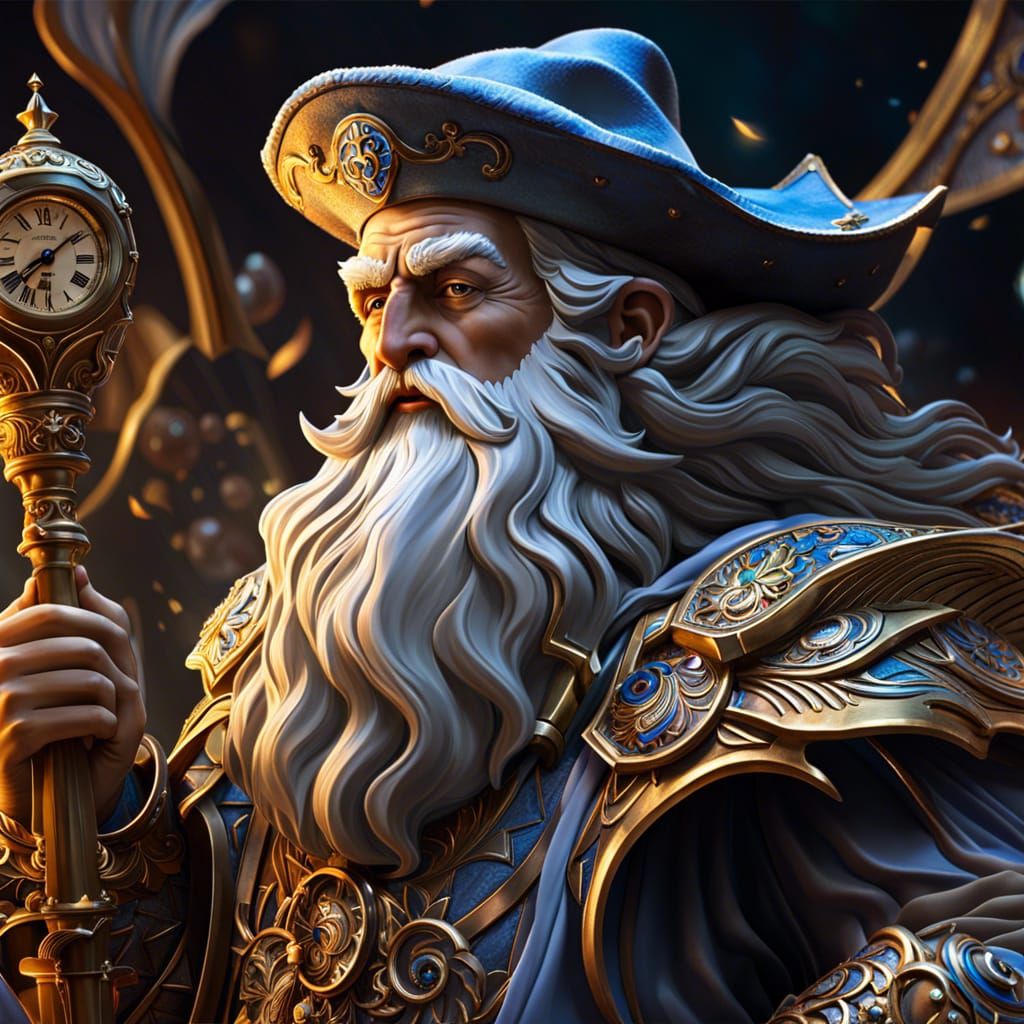 Hyperrealistic Portrait of Father Time in 8K