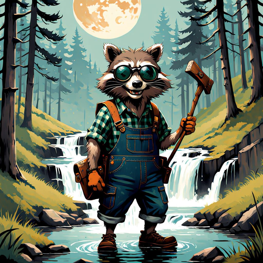 Thrillbilly Brewing Logo: Whimsical Hillbilly Mascot in Folk...