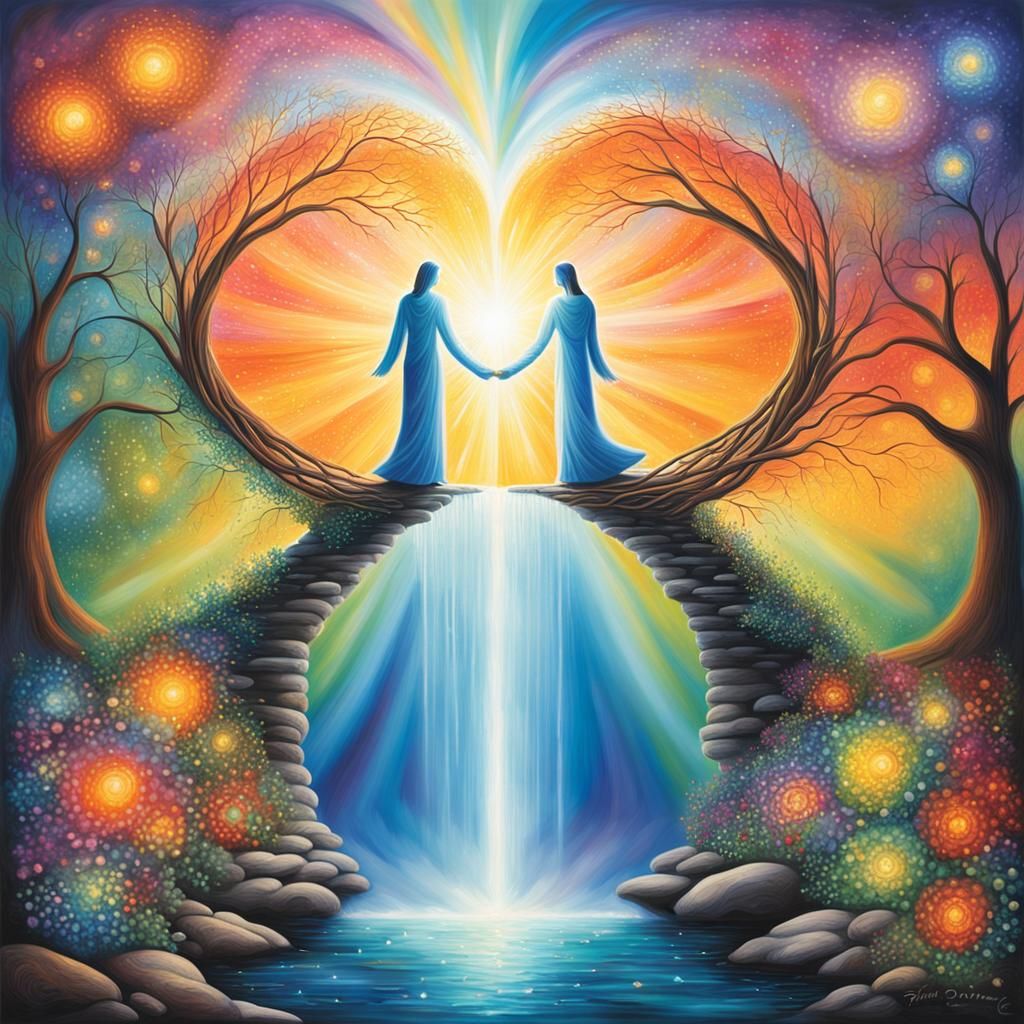 Love Unites: A Radiant, Ethereal Embrace