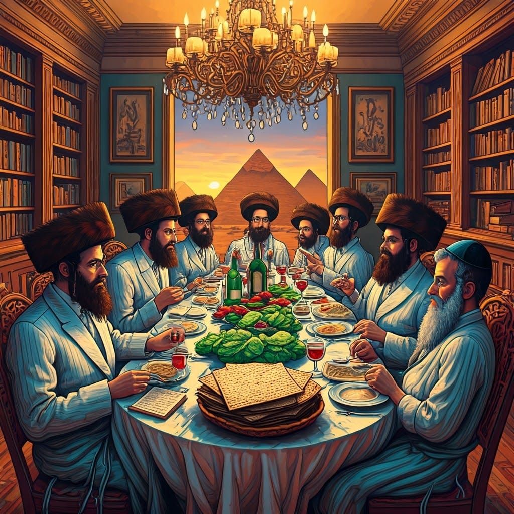 Ultra-Orthodox Gathering in Vibrant Colors and Textures