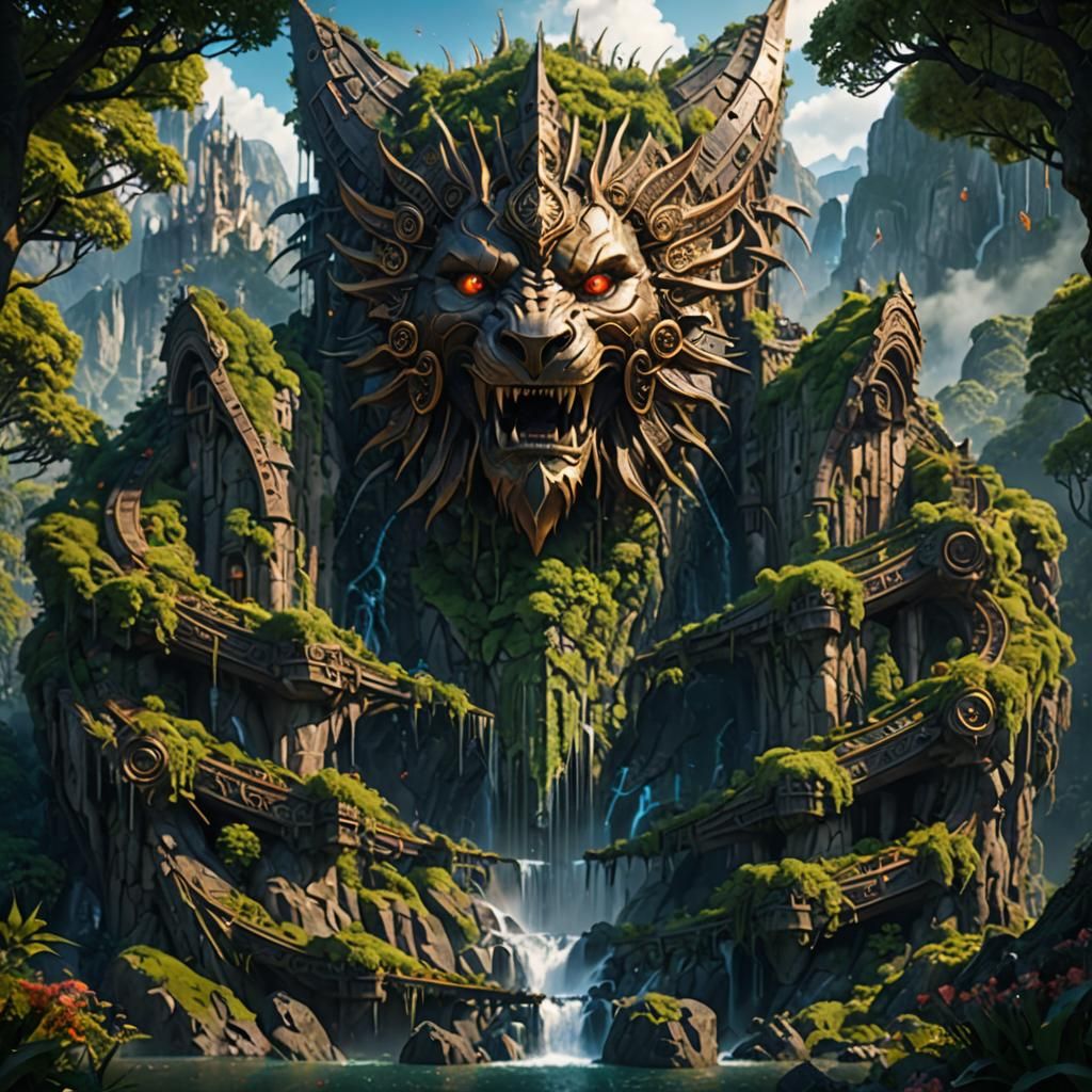 Fantastical Matte Painting in Deep Color, 8K