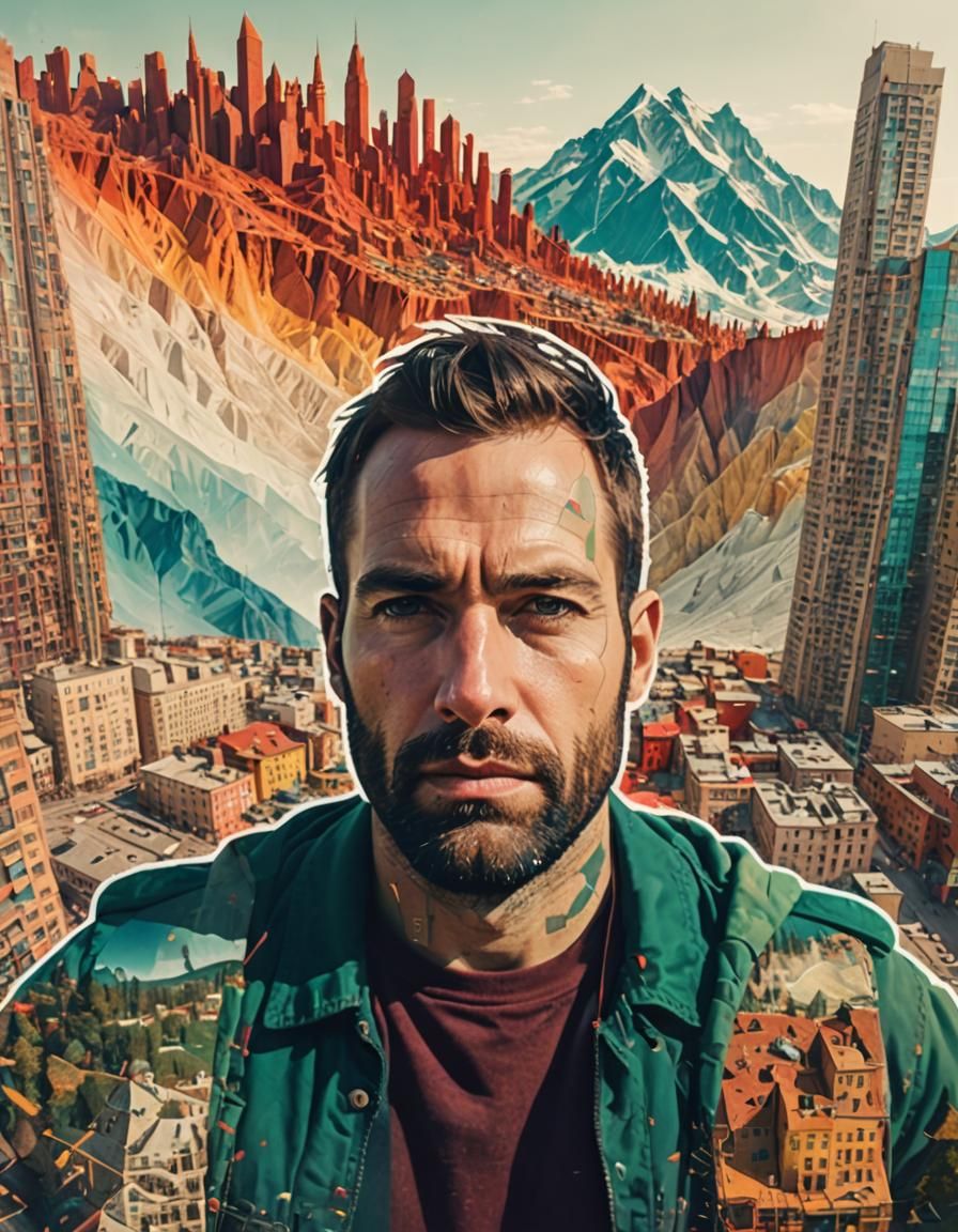 Wilderness City as a Man: Double Exposure Photography