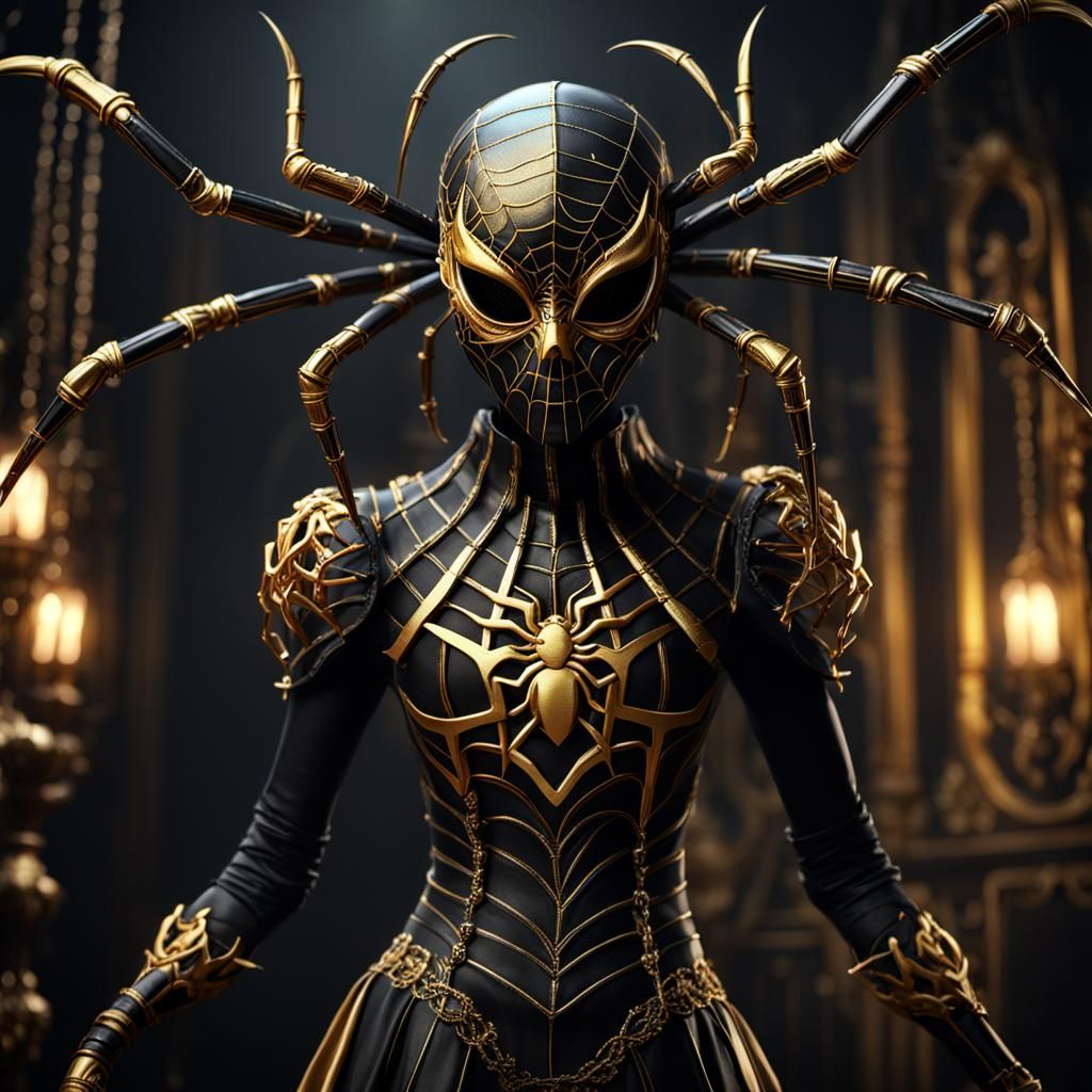 Monstrous Shadow Demon Marionette with Masquerade Mask