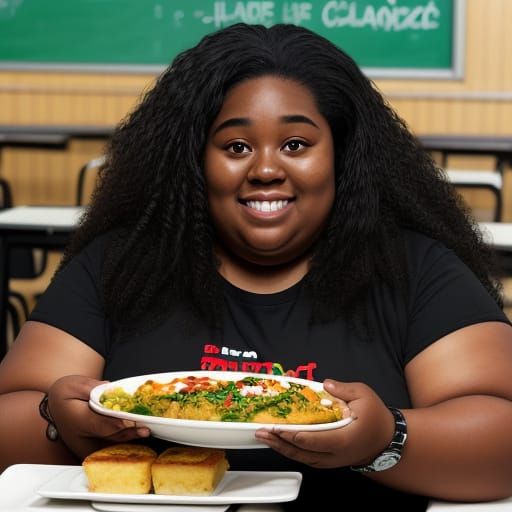Portrayal of a Young French Woman in a School Canteen Scene