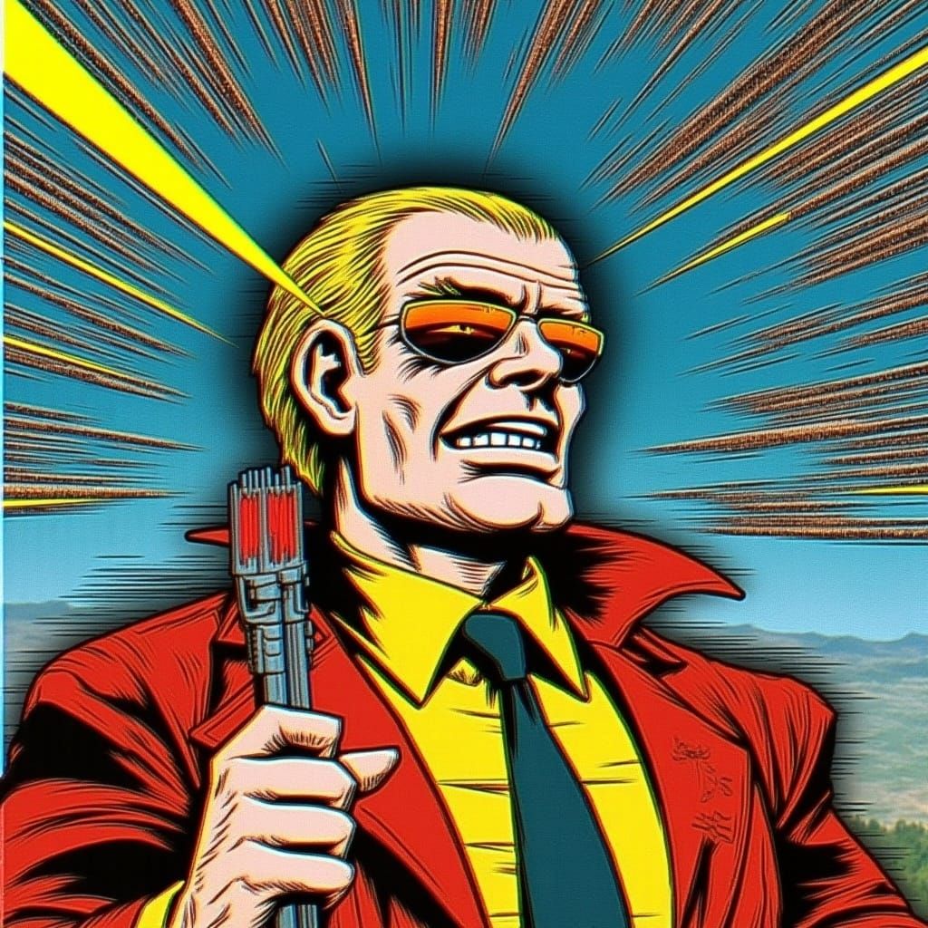 Distorted Memories in Retro Sci-Fi Cartoon Style