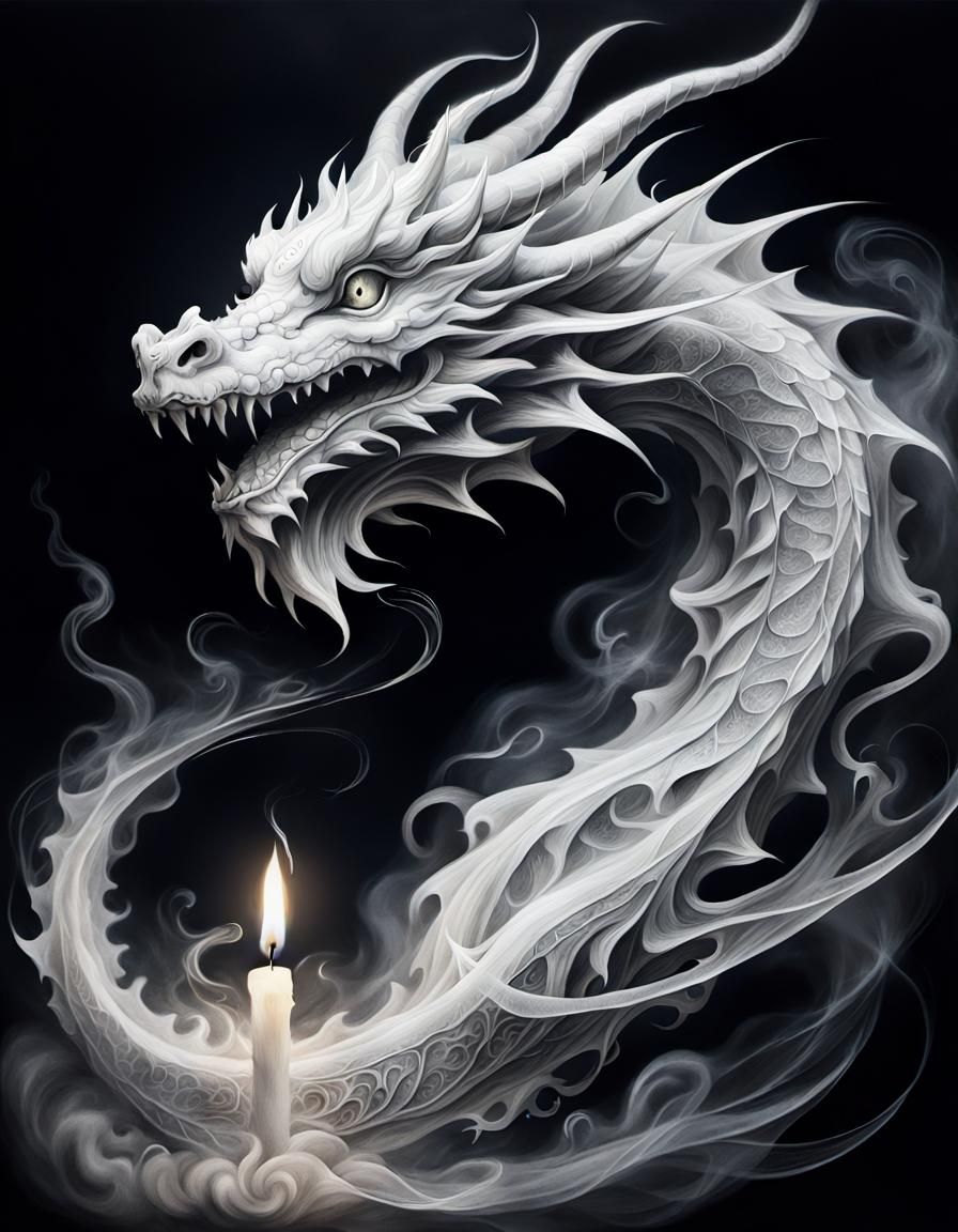 Smoke art, dragon