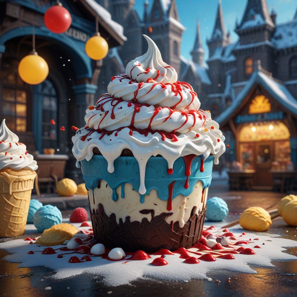 Festive Frozen Custard Day Fantasy Art