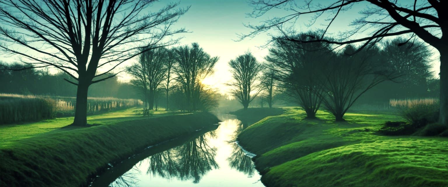 Golden Afternoon in Dutch Countryside