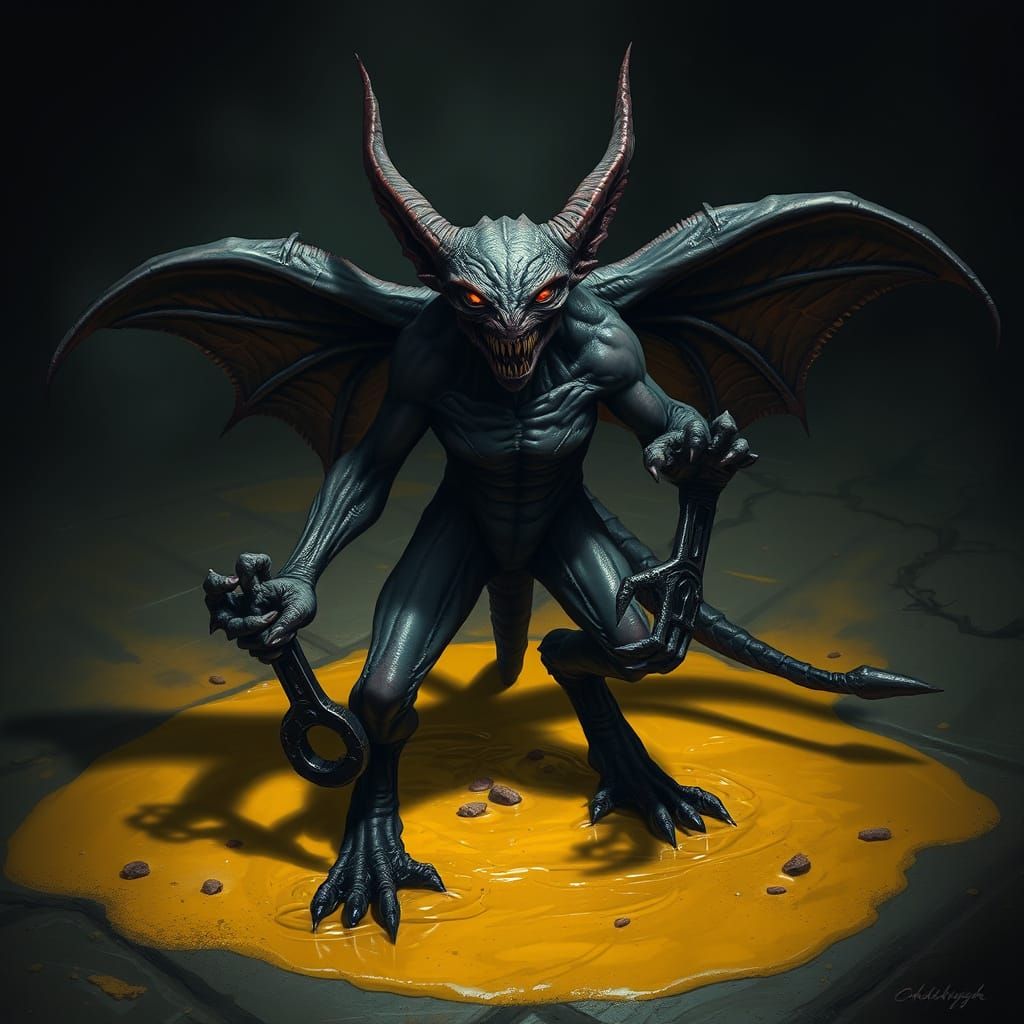 Dark Fantasy Creature in Chiaroscuro