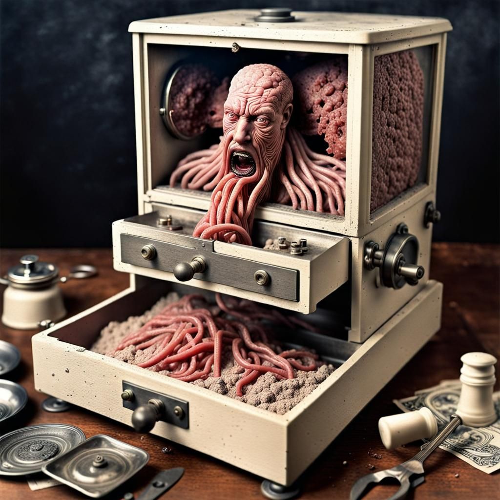 Cryptic Anatomy in Dystopian Horror Style