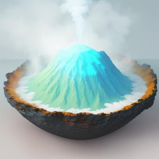 Volcano Eruption: Abstract Impressionism Oil Painting