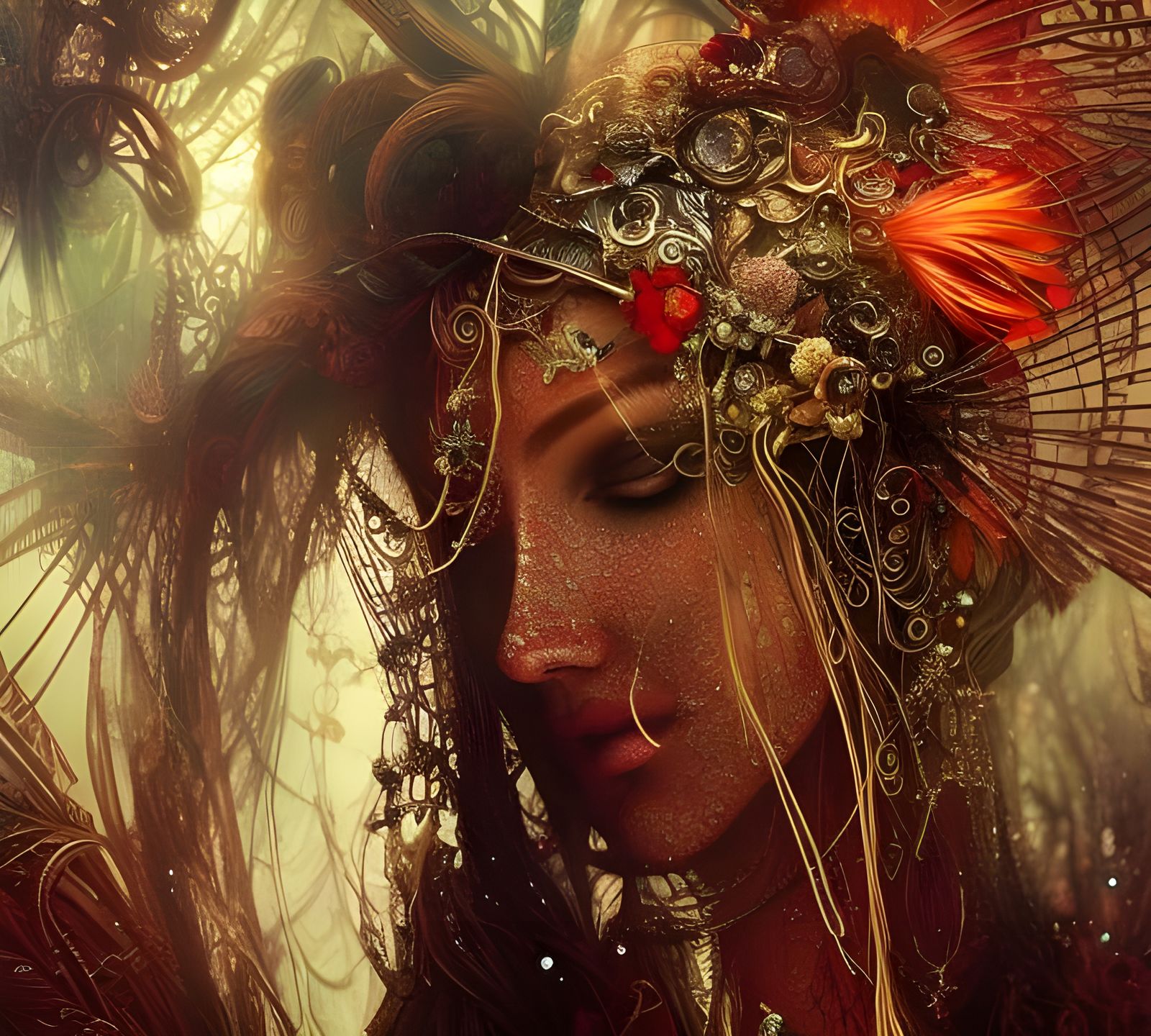 Broken Heart in Glass: Surreal Digital Portrait