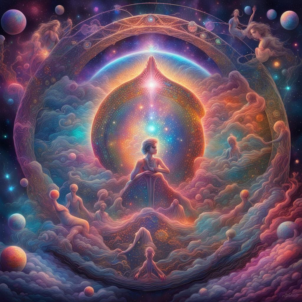 Holographic Cosmic Astral Dreamscape by Pablo Amaringo