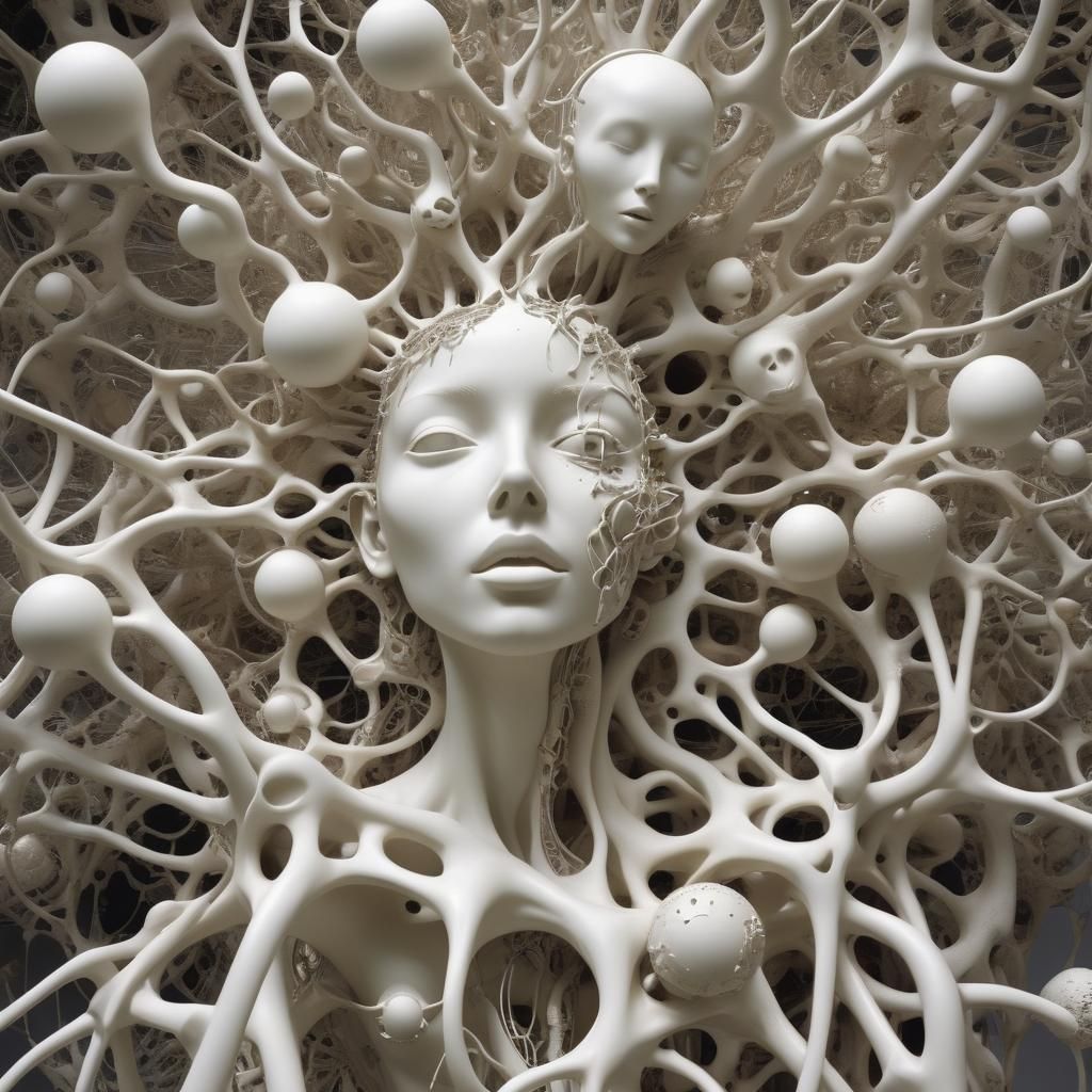 Futuristic Soul Sculpture Exploring Postmodern Life Science