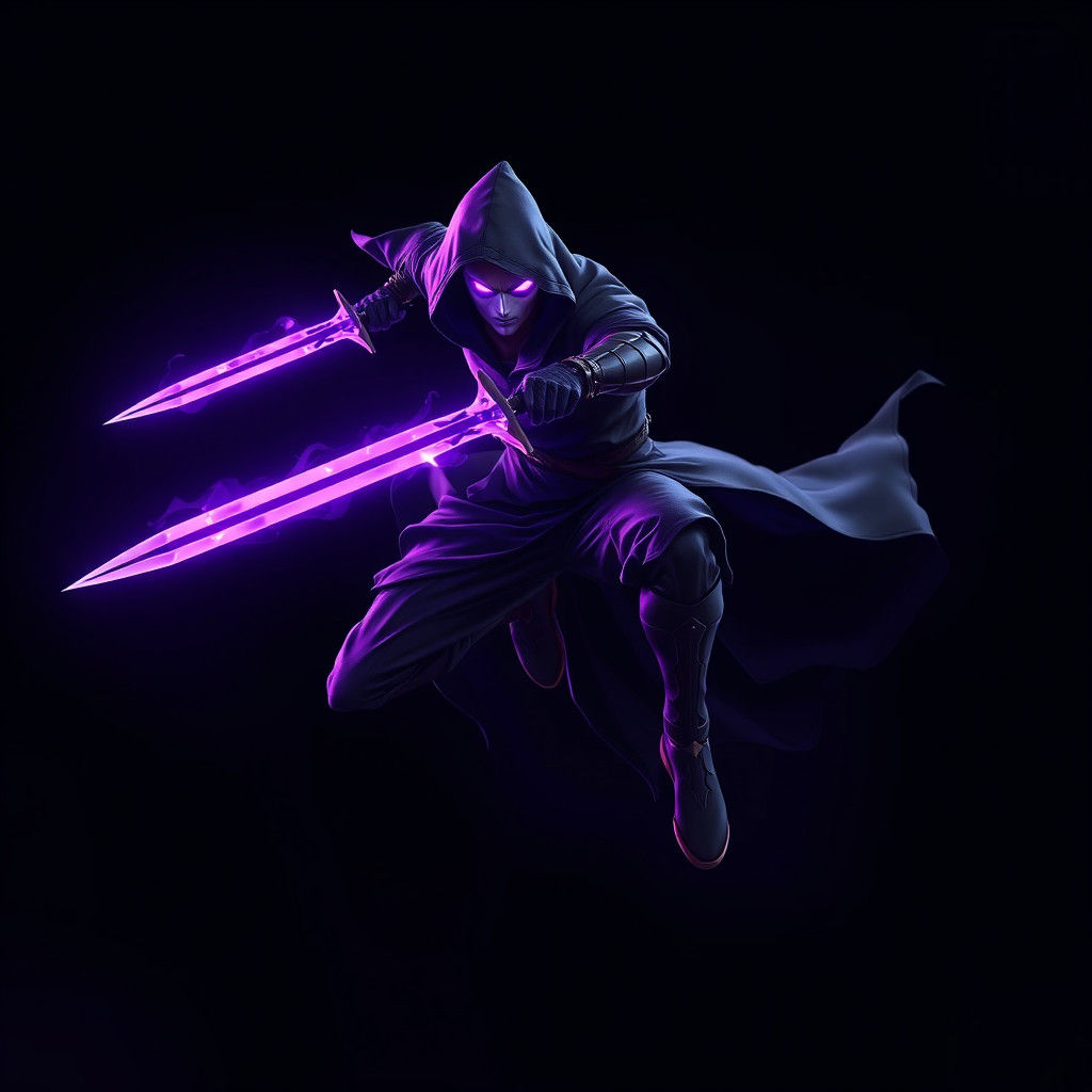 Soulknife Rogue with Purple Energy Daggers